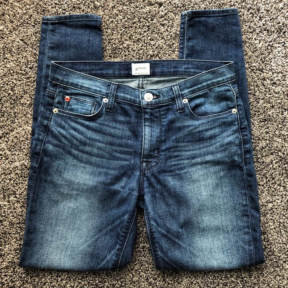 Hudson cropped high-rise skinny jeans